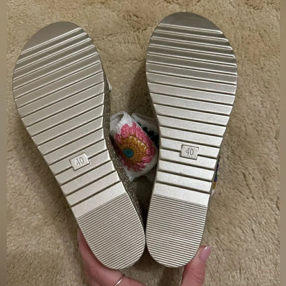 Women’s Floral Bohemian Wedges Sz 8 NWOT